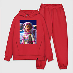 Мужской костюм оверсайз Барби - крутой космонавт, цвет: красный