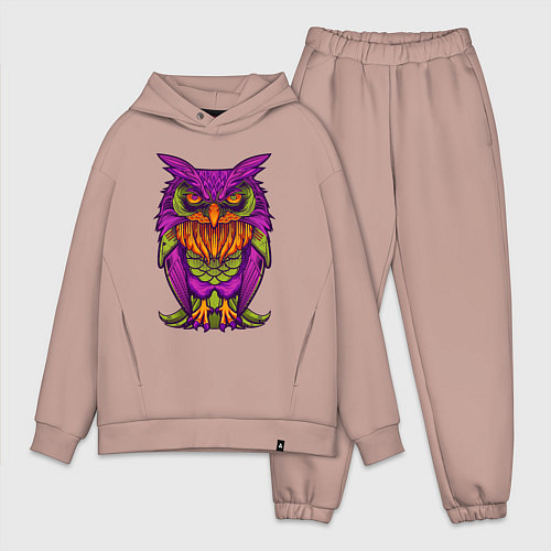 Мужской костюм оверсайз Purple owl / Пыльно-розовый – фото 1