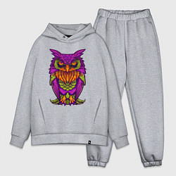 Мужской костюм оверсайз Purple owl, цвет: меланж