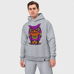 Мужской костюм оверсайз Purple owl, цвет: меланж — фото 2