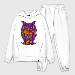 Мужской костюм оверсайз Purple owl, цвет: белый
