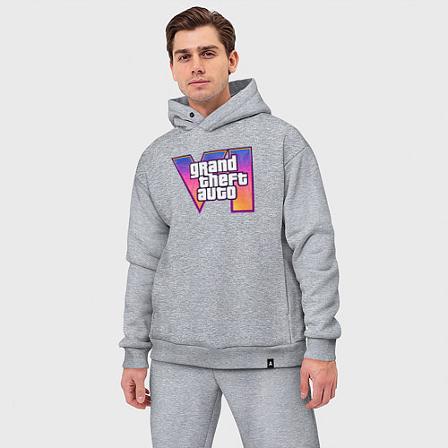 Мужской костюм оверсайз Grand theft auto VI / Меланж – фото 3