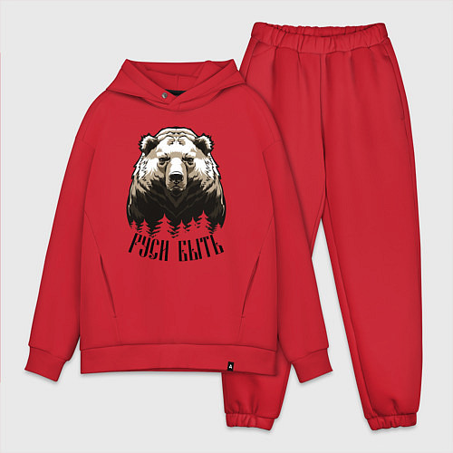 Мужской костюм оверсайз Руси быть / Красный – фото 1