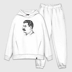 Мужской костюм оверсайз Сталин в профиль, цвет: белый