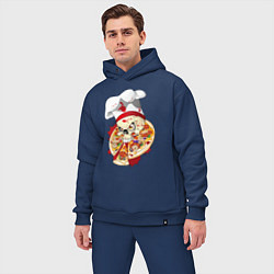 Мужской костюм оверсайз Bloody pizza, цвет: тёмно-синий — фото 2