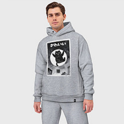 Мужской костюм оверсайз Moмo - кот прыжке, цвет: меланж — фото 2