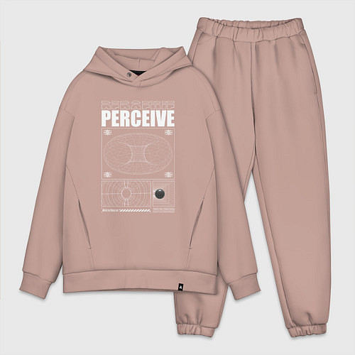 Мужской костюм оверсайз Perceive streetwear / Пыльно-розовый – фото 1