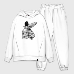 Мужской костюм оверсайз Череп, тигр и ворон