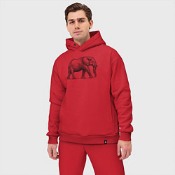 Мужской костюм оверсайз Слон гуляет, цвет: красный — фото 2
