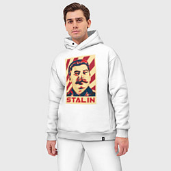 Мужской костюм оверсайз Stalin face, цвет: белый — фото 2