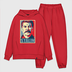 Мужской костюм оверсайз Face Stalin, цвет: красный