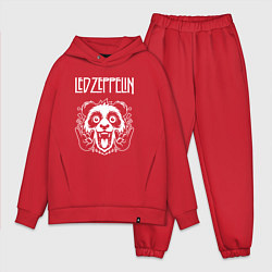 Мужской костюм оверсайз Led Zeppelin rock panda, цвет: красный