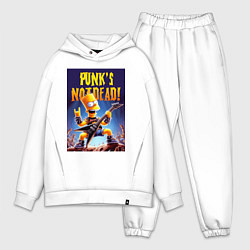 Мужской костюм оверсайз Bart Simpson - punks not dead, цвет: белый