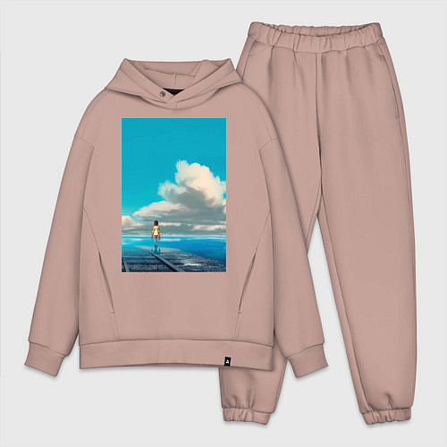 Мужской костюм оверсайз Тихиро Огино / Пыльно-розовый – фото 1