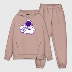 Мужской костюм оверсайз Космонавт на облачке, цвет: пыльно-розовый