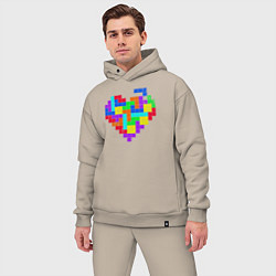 Мужской костюм оверсайз Color tetris, цвет: миндальный — фото 2