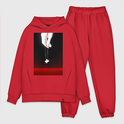 Мужской костюм оверсайз Евангелион талисман Рей / Красный – фото 1