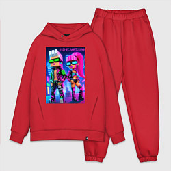 Мужской костюм оверсайз Barbie and Ken - Minecraft 2099 ai art collaborati, цвет: красный