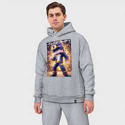 Мужской костюм оверсайз Jojo and Minecraft - collaboration ai art, цвет: меланж — фото 2