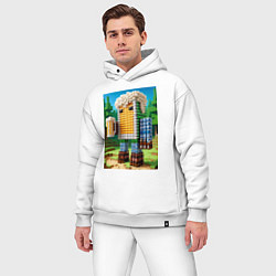 Мужской костюм оверсайз Beer dude - Minecraft ai art, цвет: белый — фото 2
