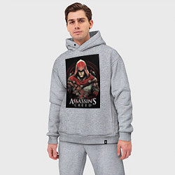 Мужской костюм оверсайз Assassins creed профиль игрока, цвет: меланж — фото 2