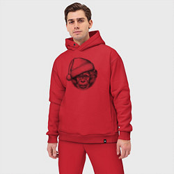 Мужской костюм оверсайз Новогодний шимпанзенок, цвет: красный — фото 2