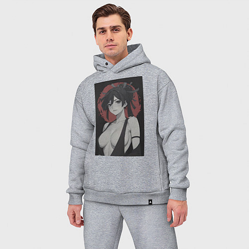 Мужской костюм оверсайз Адский рай - секси Юдзуриха / Меланж – фото 3