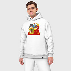 Мужской костюм оверсайз Матрешка СССР, цвет: белый — фото 2