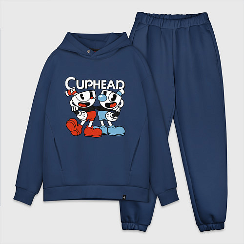 Мужской костюм оверсайз Cuphead and Mugman / Тёмно-синий – фото 1