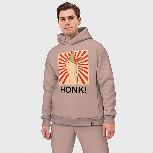 Мужской костюм оверсайз Гусь honk / Пыльно-розовый – фото 3