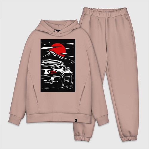 Мужской костюм оверсайз Мазда mx5 miata / Пыльно-розовый – фото 1