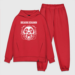 Мужской костюм оверсайз Breaking Benjamin rock panda, цвет: красный
