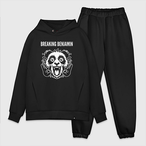 Мужской костюм оверсайз Breaking Benjamin rock panda / Черный – фото 1