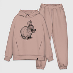 Мужской костюм оверсайз Стильный зайчишка, цвет: пыльно-розовый
