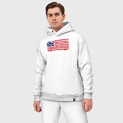 Мужской костюм оверсайз USA patriot, цвет: белый — фото 2