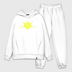 Мужской костюм оверсайз Коронный узор, цвет: белый