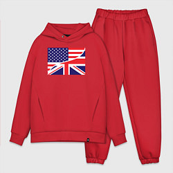 Мужской костюм оверсайз США и Великобритания, цвет: красный