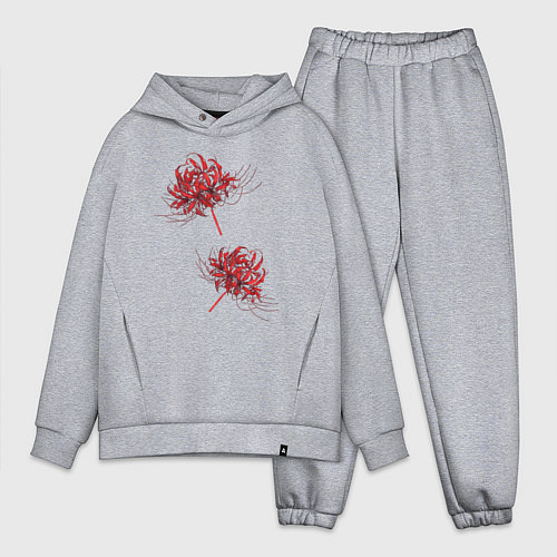 Мужской костюм оверсайз Токийский гуль Паучья лилия / Меланж – фото 1