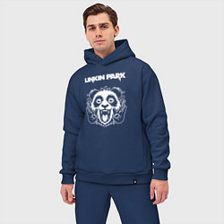 Мужской костюм оверсайз Linkin Park rock panda, цвет: тёмно-синий — фото 2