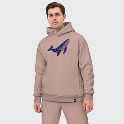 Мужской костюм оверсайз Space whale, цвет: пыльно-розовый — фото 2