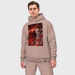 Мужской костюм оверсайз Баскетбол Тайга Кагами, цвет: пыльно-розовый — фото 2