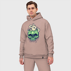 Мужской костюм оверсайз Skull smoke, цвет: пыльно-розовый — фото 2