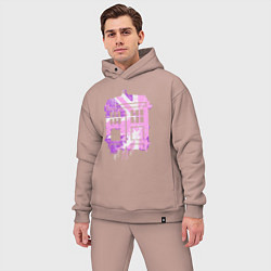 Мужской костюм оверсайз Pink tardis, цвет: пыльно-розовый — фото 2