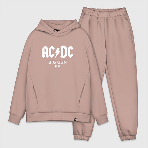 Мужской костюм оверсайз AC DC - Big gun 1993 / Пыльно-розовый – фото 1