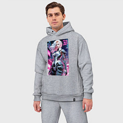 Мужской костюм оверсайз Pretty Barbie blond - cyberpunk ai art, цвет: меланж — фото 2