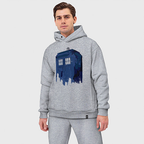 Мужской костюм оверсайз Будка тардис / Меланж – фото 3