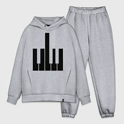 Мужской костюм оверсайз Fuck your music!, цвет: меланж