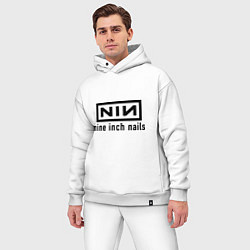 Мужской костюм оверсайз NIN: Nine inch nails, цвет: белый — фото 2