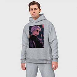 Мужской костюм оверсайз Магическая битва Сатору Годзё сигма, цвет: меланж — фото 2