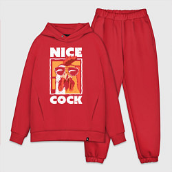 Мужской костюм оверсайз Nice cock, цвет: красный